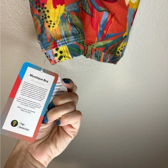 New NWT Yoga democracy Mystique Bra - Tropical Paradise - Picture 3 of 5